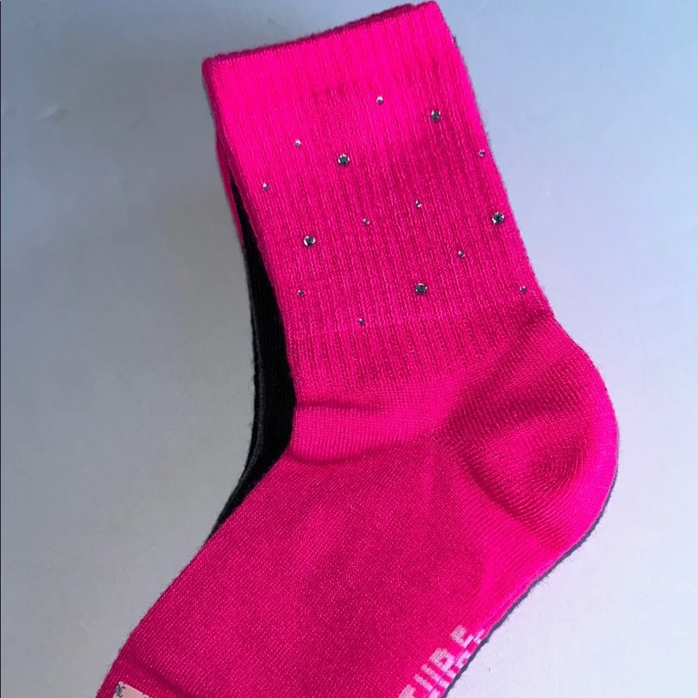 Juicy Couture hot pink and black sock set of five